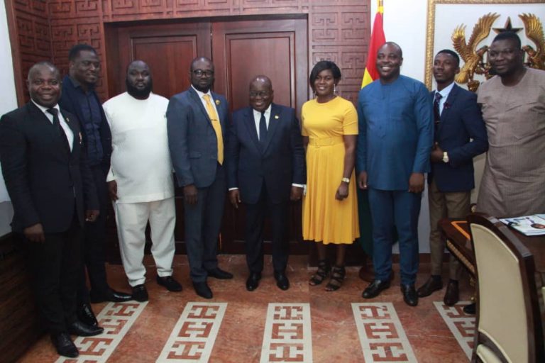 GFA president Kurt Okraku pays courtesy call on Ghana president Akufo-Addo