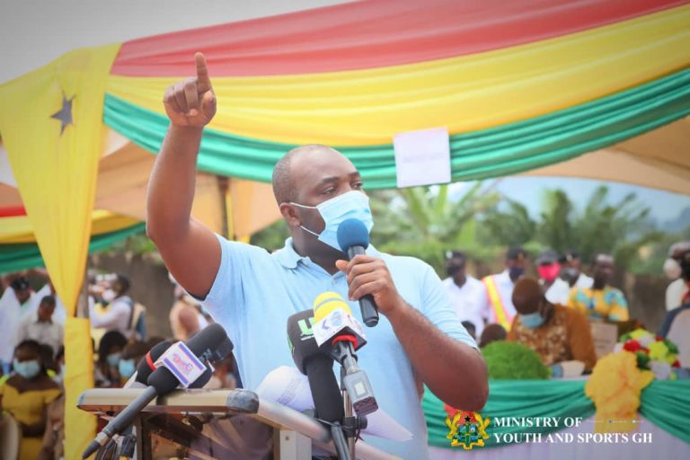 Youth & Sports minister Asiamah cut sod for reconstruction of Nkawkaw stadium