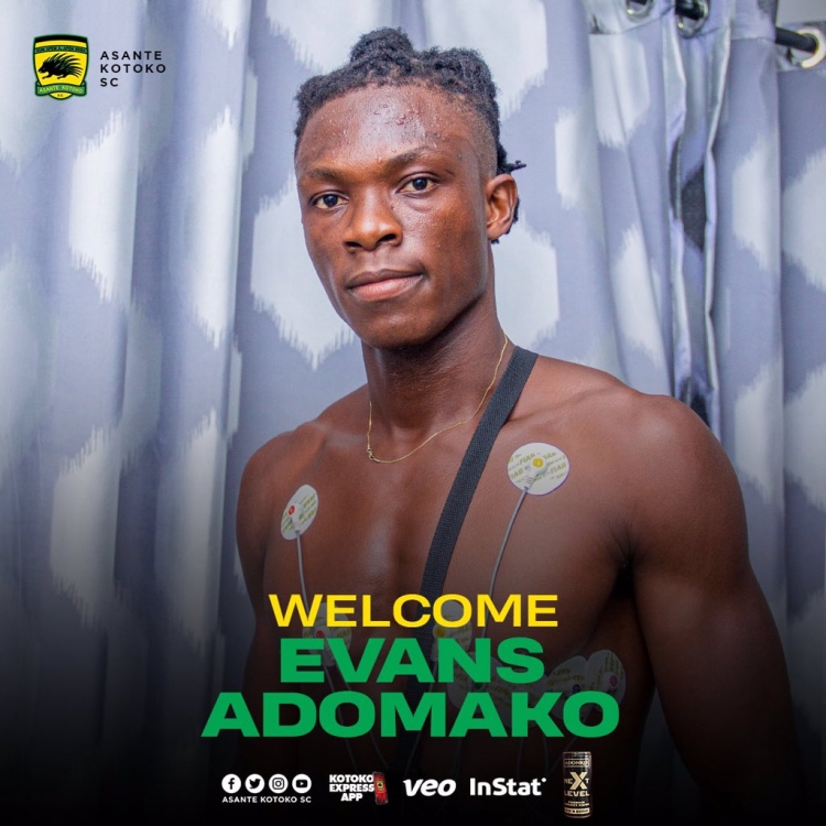 Asante Kotoko announce Evans Adomako as seventh signing ahead of new season