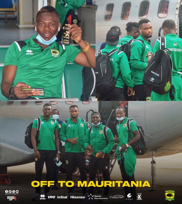 Asante Kotoko depart to Mauritania with 21-man squad in airforce plane