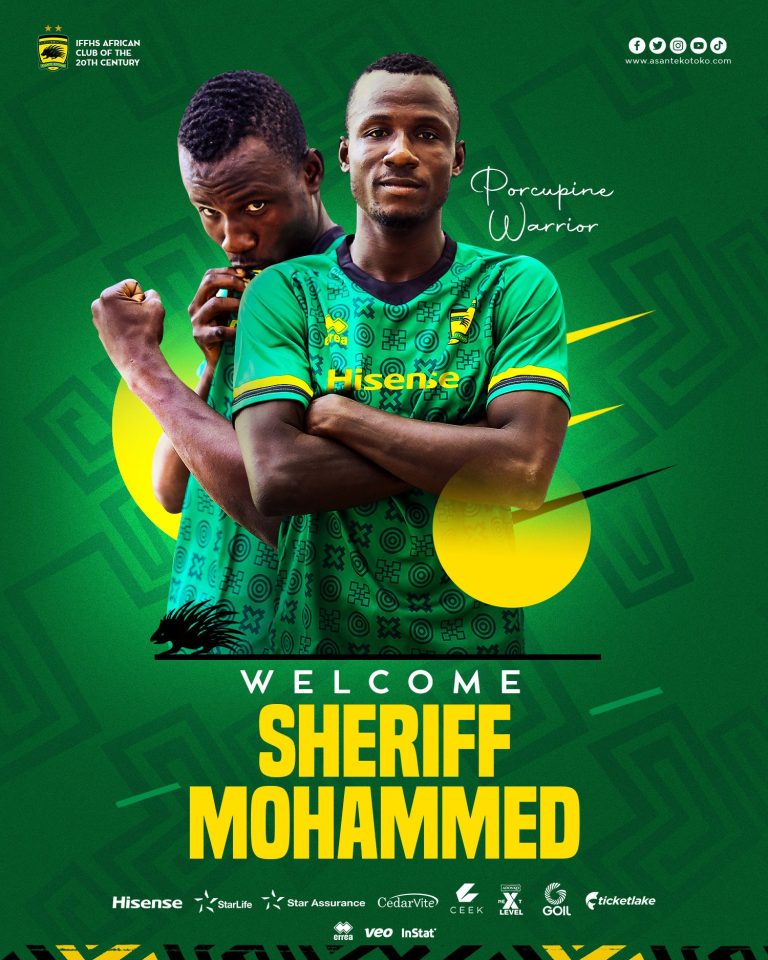 Asante Kotoko sign ninth player Sheriff Mohammed in three-year deal