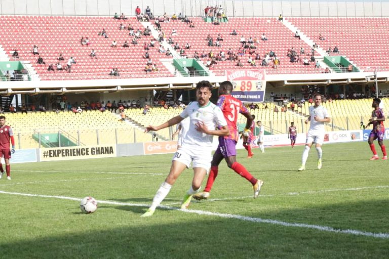 Hearts of Oak with 35% possession, NO shot in first half against Souara