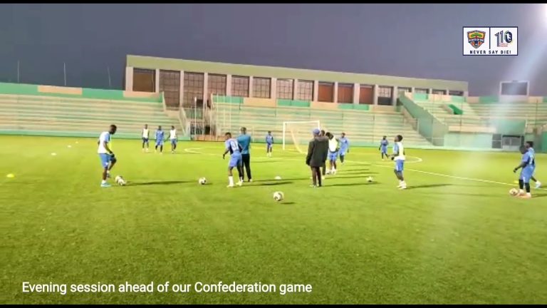 Video: Hearts of Oak players rehearse tactics & formations under floodlight ahead of JS Souara clash