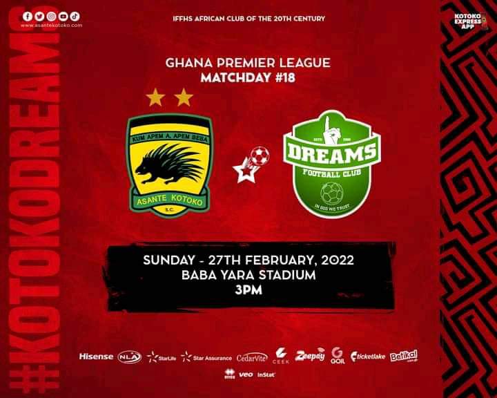 Watch Live: Asante Kotoko vs Dreams FC