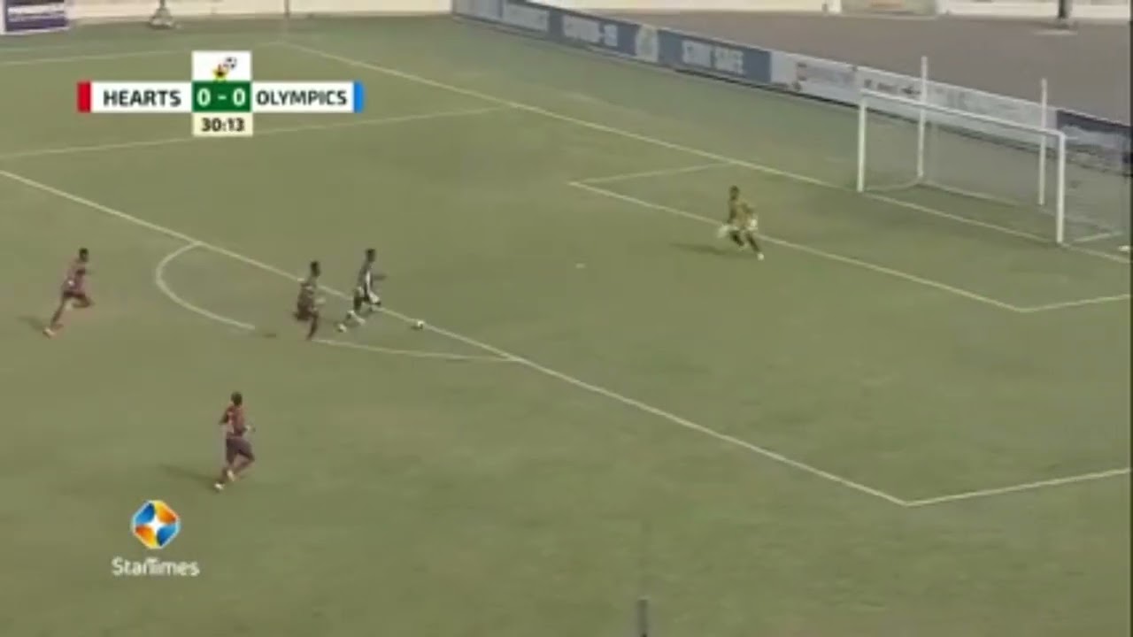 Watch Razak Yussif’s first half goal for Great Olympics against Hearts of Oak