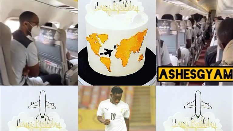 Black Stars players celebrate birthday of Yeboah in a plane to face Nigeria