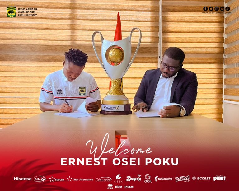 Asante Kotoko unveils midfielder Ernest Osei Poku until 2025