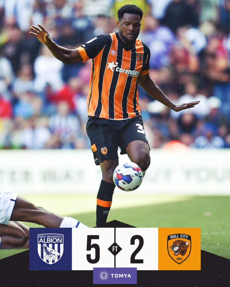 Benjamin Tetteh provides Two assists in Hull City’s heavy defeat to West Brom