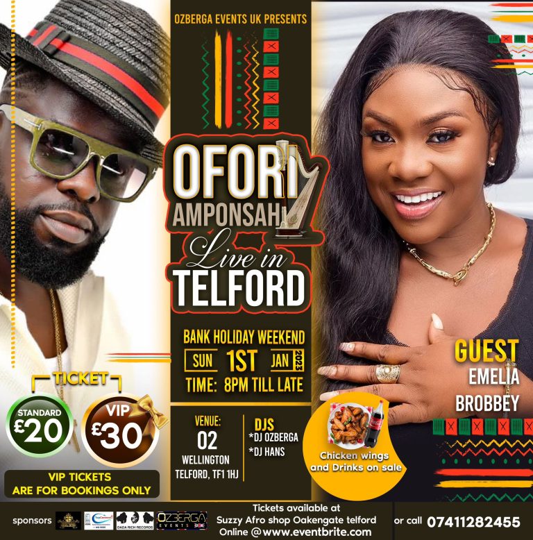 Ofori Amponsah to thrill Ghanaians in Telford, UK on New Year Day 2023