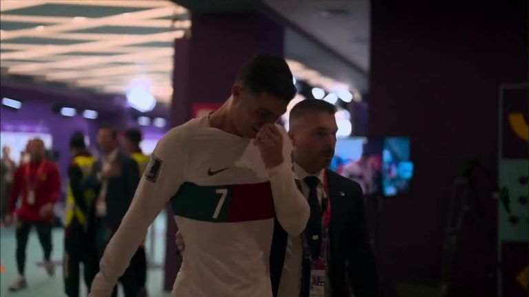 Video: Cristiano Ronaldo cries bitterly as he retires from International football after World Cup shock