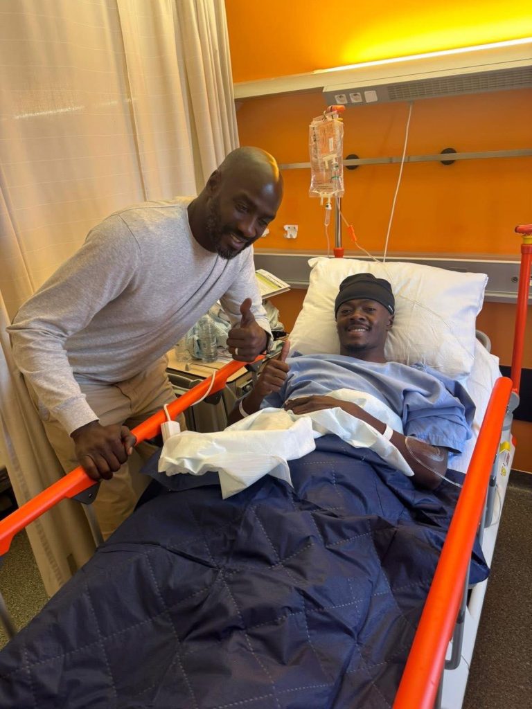 Otto Addo visits Fuseini in Belgium after successful surgery